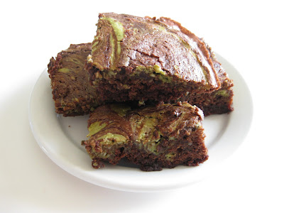 close-up photo of brownies on a plate