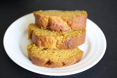 close-up photo of sliced pumpkin bread on a plate