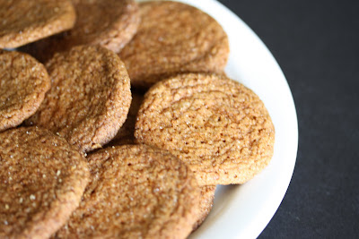 close-up photo of a plate of Chewy Molasses Cookies