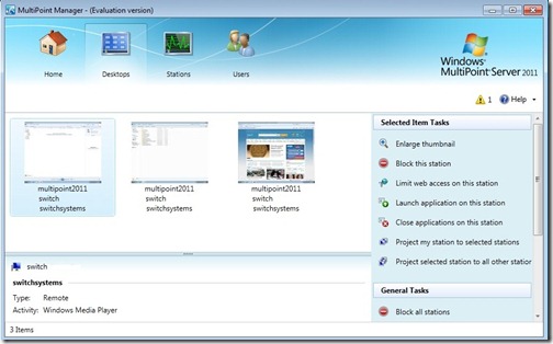 Thumbnail View of Desktops
