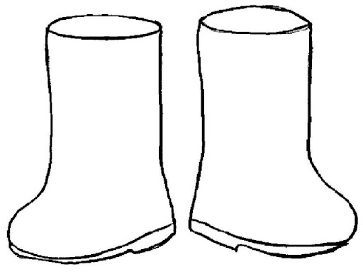 Ilustración de Colorear Página Esquema De Niño De Dibujos colorear botas de agua