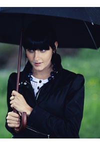 woman in rain