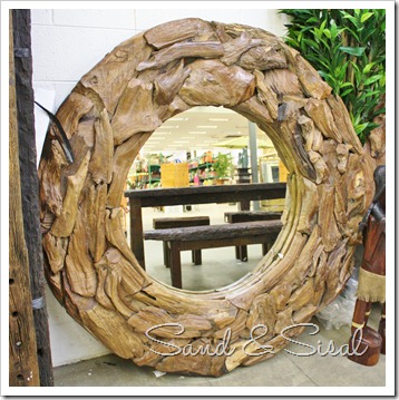 wood round mirrors