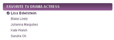 People's Choice Awards 2011 Nominees - best actriz cuddy