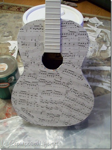 decoupaged guitar