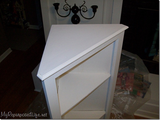 white DIY Corner cabinet 