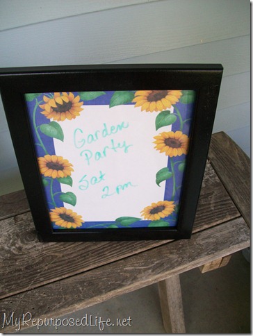 picture framed dry erase board