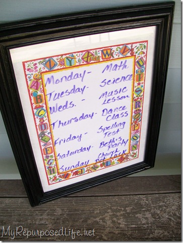 dry erase board from a picture frame