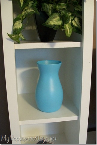 aqua spray painted vase