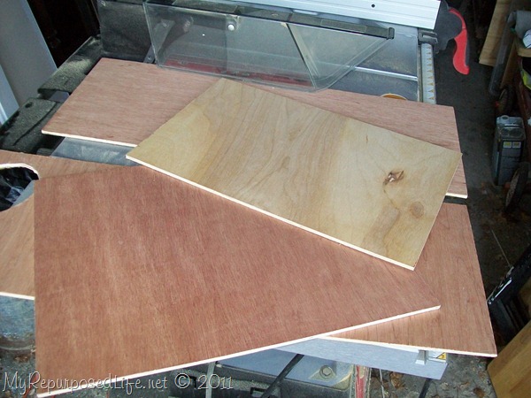 thin pieces scrap plywood