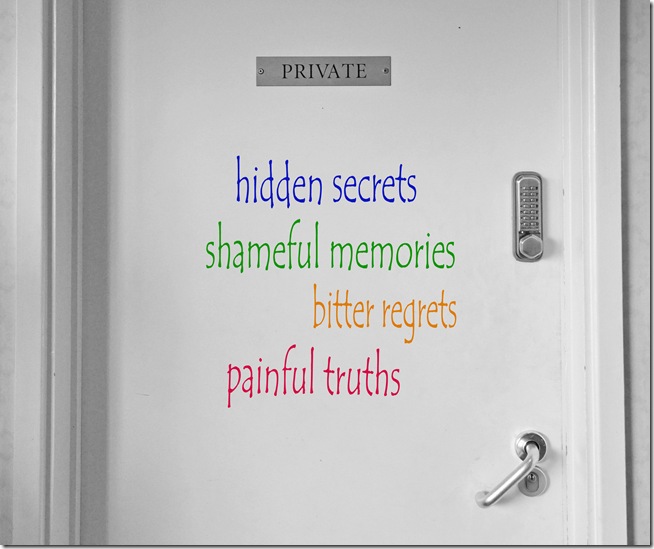 hidden secrets and shameful memories behing a locked door