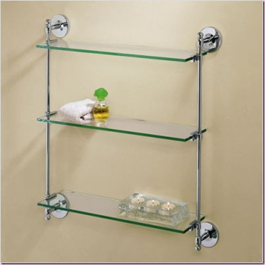 Premier 3-Tier Wall Glass Shelf  in Chrome