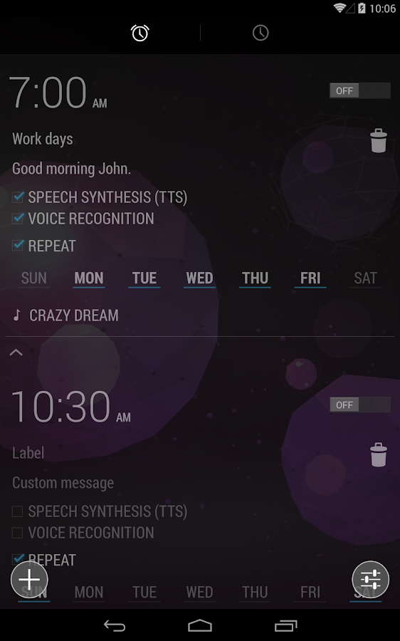 WakeVoice ★ vocal alarm clock - screenshot