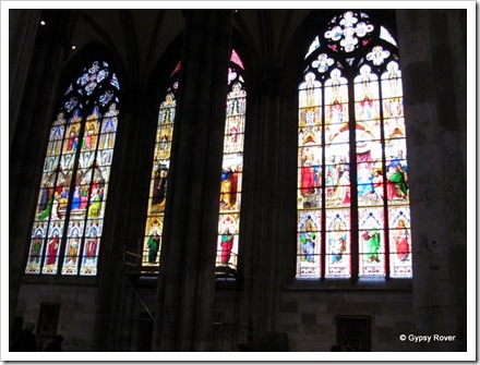 Beautiful stained glass windows in Cologne cathedral. Beautiful stained glass windows in Cologne cathedral.