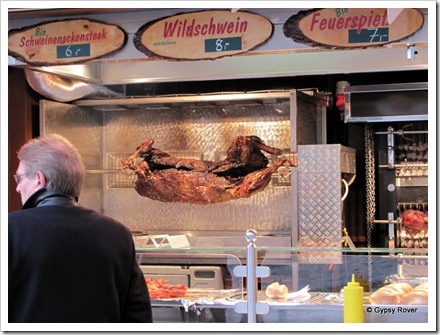 Hog roast at the Cologne Xmas market. Hog roast at the Cologne Xmas market.