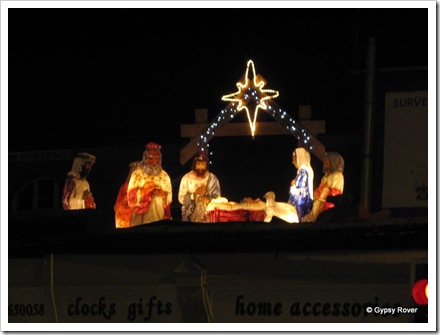Nativity scene at the top of the town.