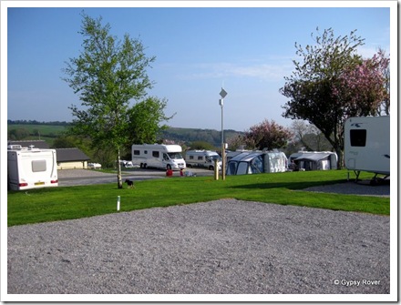 A camp with a view. Caravan Club site at Looe in Cornwall.