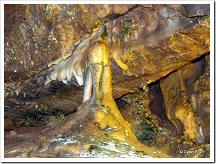 A Stalagmite and a Stalactite join up in Gough's cave.
