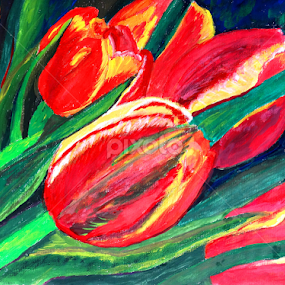 Tulips ..  by Dubravka Bednaršek - Painting All Painting