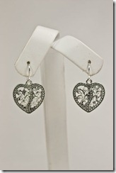 Lg Dainty Silver heart earrings