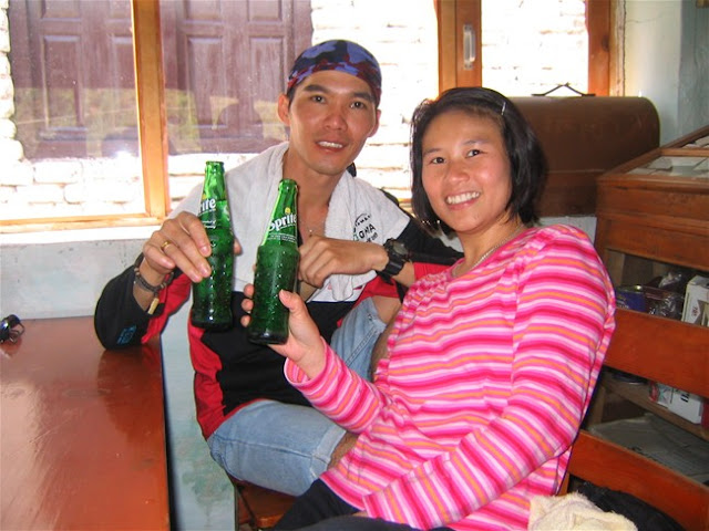 drinking sprite soft drink cost RM3 in the hiking trail.