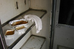 Breakfast Table - Masala Dosa outside my compartment & by the door