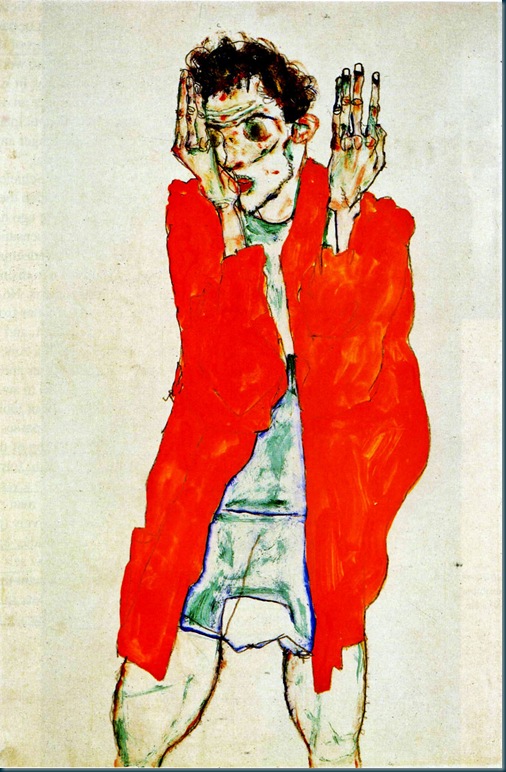 egon schiele - self portrait with raised arms - 1914