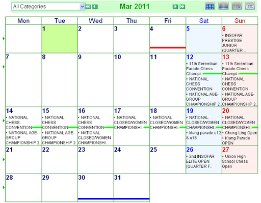 February-March Calendar of