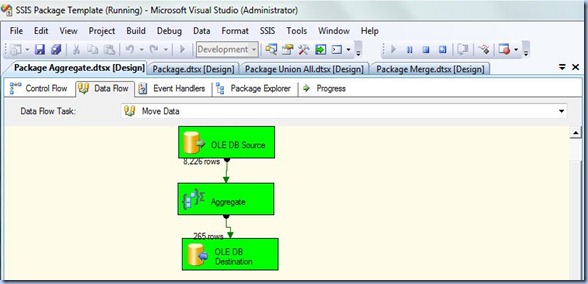 SSIS - Aggregate Data Flow Task