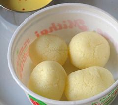 Squeezed rasgullas Squeezed rasgullas