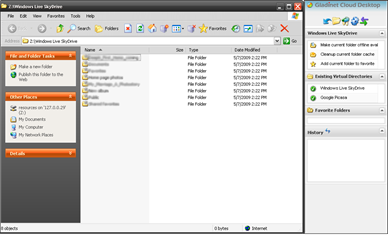 Gladinet Cloud Desktop: Windows Live Skydrive Mount