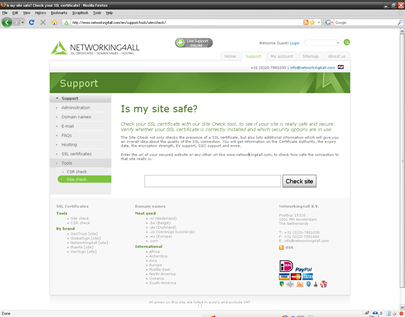 Networking4All: SSL Site Check tool