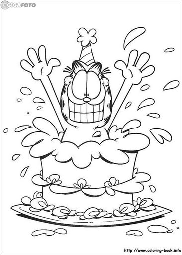 garfield birthday coloring pages - photo #2