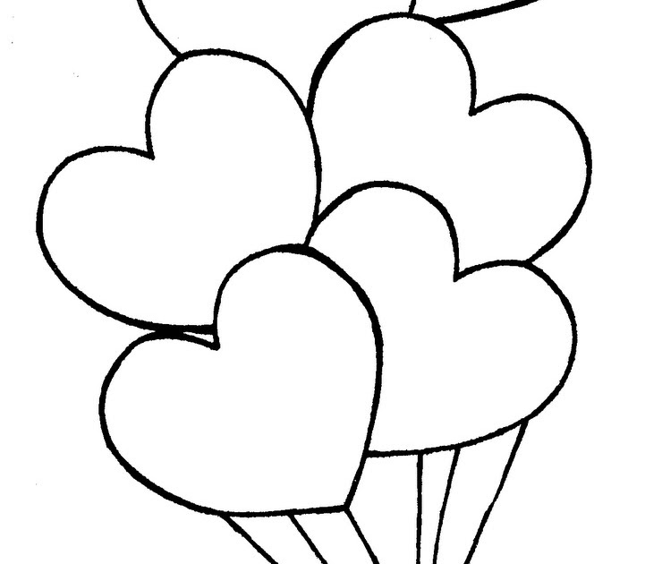 Heart Balloons - free coloring pages | Coloring Pages