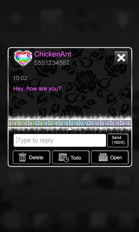 Rainbow Luxury Lace Theme SMS Screen 2