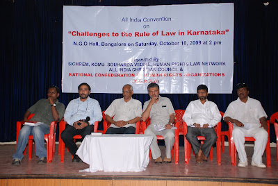 “Challenges to the Rule of Law in Karnataka” at NGO hall in Bangalore 