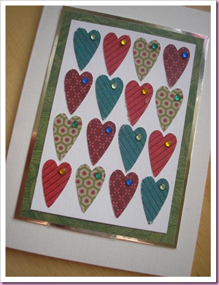 jewelled hearts card