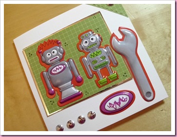 Two Red Robots Card