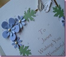 Punched Flowers on 7oth Birthday Card
