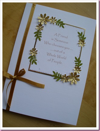 White and Gold Flower Card