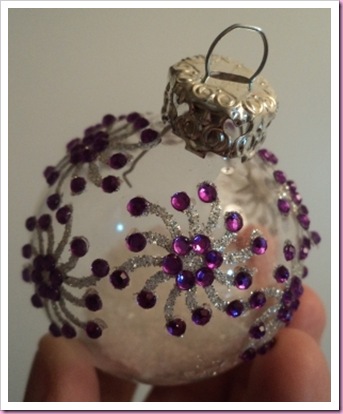 Decorated Clear Glass Bauble