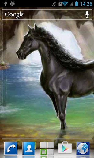 Black horse in water LWP