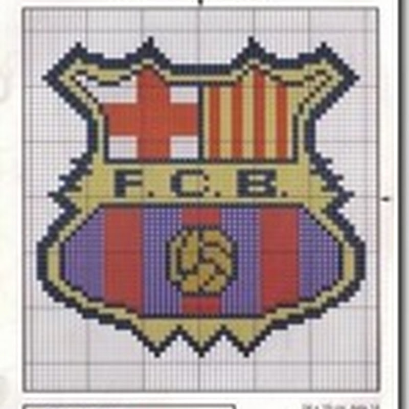 Esquemas punto de cruz escudo F. C. Barcelona