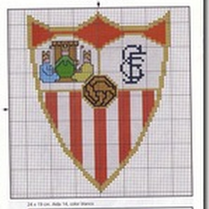 Esquemas punto de cruz escudo Sevilla C.F
