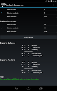 Auslands-Tankrechner Screenshots 1