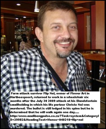 Nel Flip florist farm attack survivor July 30 2009 Hartbeespoort smallholding his partner Christo Smit was murdered