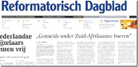 Genocide Onder Zuid-Afrikaanse boeren Reformatorisch Dagblad NL Apr 15 2009