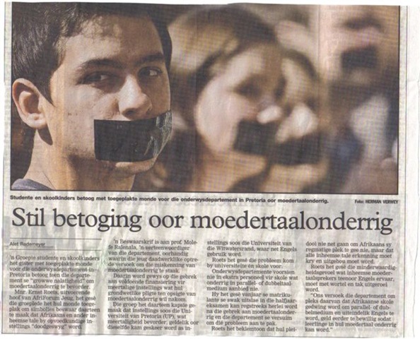 [20000 Afrikaner pupils protested against removal of Afrikaans language rights from education NewsCuttingBeeld[4].jpg]