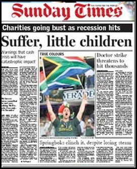 Times Johannesburg June 21 2009 Front Page