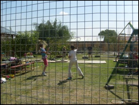 Lochvaal Afrikaner children have a protested playground to stop armed attackers